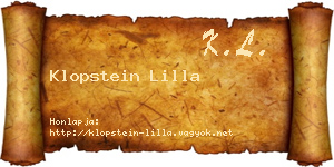 Klopstein Lilla névjegykártya